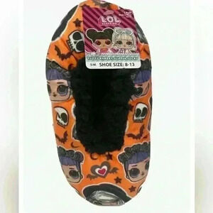 L.O.L Surprise 💀Halloween Slipper Socks with Grippers shoe size s/m 8-13 kids